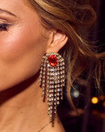 Ruby % Claribel Gemstone Chandelier Earrings-3