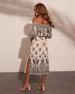 Solstice Spirit Paisley Off The Shoulder Midi Dress