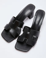 Black % Vidia H Strap Heeled Mule-2