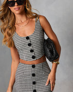 Loxley Lane Tweed Plaid Crop Top