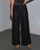 Night Sleigh Lace Straight Leg Pants