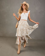 Sunset Drifter Tiered Paisley Maxi Skirt