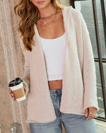 Taupe % Winsloe Knit Open Front Cardigan-5