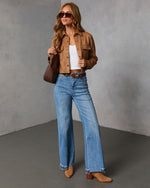 Butternut Suede Button Up Top