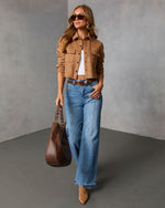 Butternut Suede Button Up Top