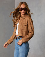 Butternut Suede Button Up Top