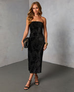 City Siren Strapless Velvet Maxi Dress