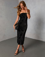 City Siren Strapless Velvet Maxi Dress