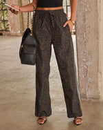 Marceli Ripstop Leopard Print Track Pants