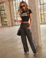 Marceli Ripstop Leopard Print Track Pants