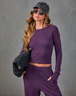 Morisette Waffle Knit Long Sleeve Top