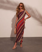 Coastline Calling Striped Cowl Maxi Dress