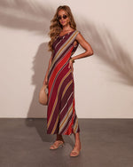 Coastline Calling Striped Cowl Maxi Dress