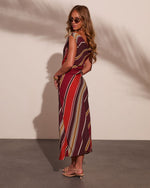 Coastline Calling Striped Cowl Maxi Dress