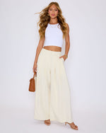 Polish Pleated Wide Leg Trouser
