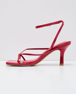 Red % Verne Strappy Vegan Leather Heels-4