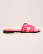 Pink/Red %Island Luxe Contrast Trim Crochet Sandals-6