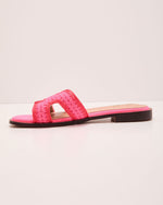 Pink/Red %Island Luxe Contrast Trim Crochet Sandals-3