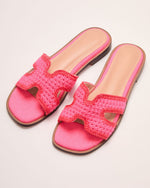 Pink/Red %Island Luxe Contrast Trim Crochet Sandals-2