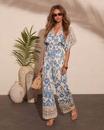 Santorini Sunset Abstract Print Jumpsuit