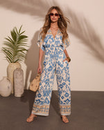 Santorini Sunset Abstract Print Jumpsuit