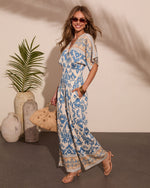 Santorini Sunset Abstract Print Jumpsuit