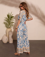 Santorini Sunset Abstract Print Jumpsuit
