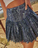 Desert Dahlia Pleated Abstract Mini Skirt