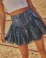 Desert Dahlia Pleated Abstract Mini Skirt