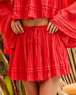 Summer Rodeo Pleated Cotton Mini Skirt