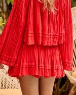 Summer Rodeo Pleated Cotton Mini Skirt