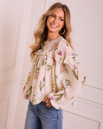 Petal Dance Floral Ruffle Blouse