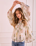 Petal Dance Floral Ruffle Blouse