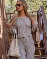 Frosted Wish Cropped Cable Knit Sweater