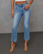 Lara Super Stretch Crop Frayed Hem Jeans