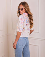 Honeysuckle Haven Printed Button Down Top