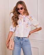 Honeysuckle Haven Printed Button Down Top