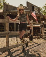 American Cowgirl Graphic Cotton Muscle Tee