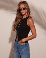 Style Vault Ribbed Knit Button Down Top