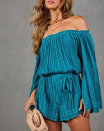 Desert Drifter Cotton Off the Shoulder Waist Tie Romper