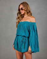 Desert Drifter Cotton Off the Shoulder Waist Tie Romper