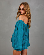 Desert Drifter Cotton Off the Shoulder Waist Tie Romper