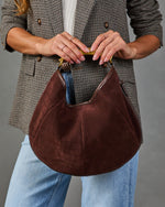 Linden Embossed Faux Suede Hobo Shoulder Bag