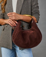 Linden Embossed Faux Suede Hobo Shoulder Bag