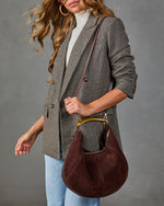 Linden Embossed Faux Suede Hobo Shoulder Bag