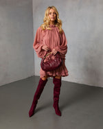 Toast Season Ruffle Chiffon Mini Dress