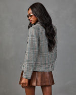 Sophie Houndstooth Plaid Double Breasted Blazer