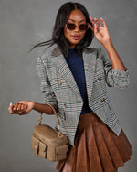 Sophie Houndstooth Plaid Double Breasted Blazer