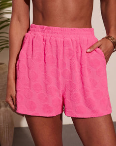 Coastline Cutie Embossed Terry Seashell Shorts