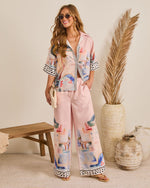 Seaside Social Button Down Novelty Top